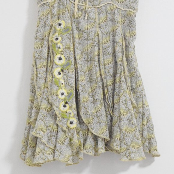 ANTHROPOLOGIE Yellow Embroidered Floral Flowy Woven Tank Top | Size S - Picture 3 of 9